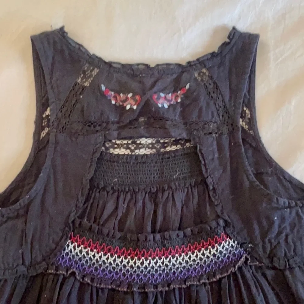 Free People Embellished Cropped Tank XS Dark Navy - Picture 3 of 3